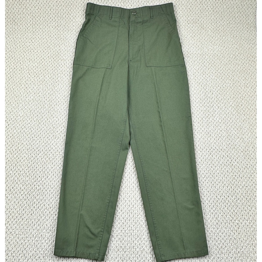 Vintage OG 507 Baker Pants Fits Mens 33x31 Green Military Utility Trousers 70s
